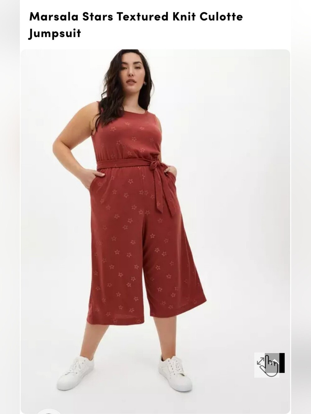 Torrid Marsala Stars Textured Knit Culotte Jumpsuit 4X